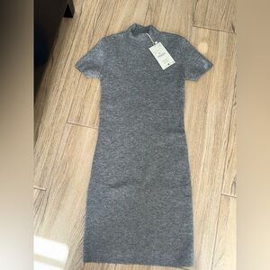 Zara Mock Gray Short Sleeve Dress